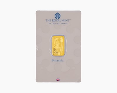 Lot 35 - ROYAL MINT 5g GOLD BAR - A Britannia 999.9 fine gold 5g bar, in blister pack with card.