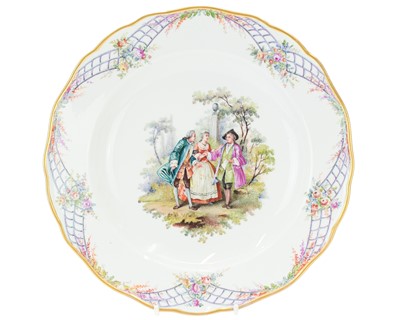 Lot 544 - A Meissen porcelain cabinet plate.