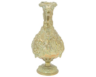 Lot 25 - A 19th century French bronze twin handled vase.