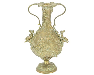 Lot 25 - A 19th century French bronze twin handled vase.