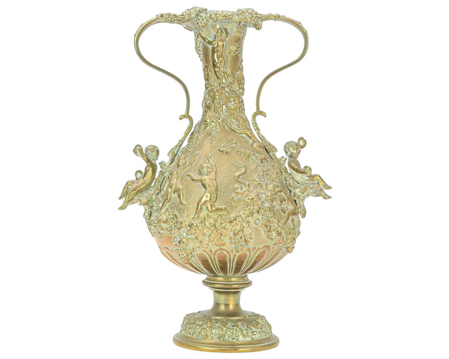 Lot 25 - A 19th century French bronze twin handled vase.