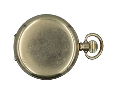 Lot 542 - BUREN - A gold-plated full-hunter keyless wind pocket watch.