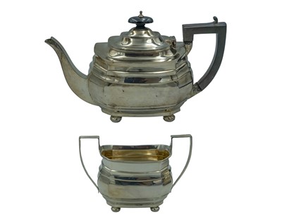 Lot 136 - A silver teaset by George Nathan & Ridley Hayes.