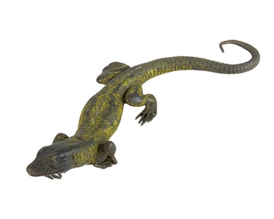 Lot 71 - An Austrian cold painted bronze figure of a lizard.