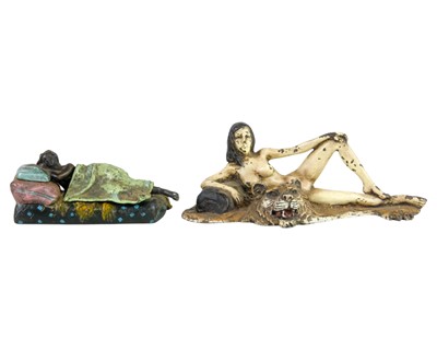 Lot 111 - After Bergmann, a cold painted bronze figure of a female nude.