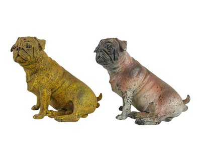 Lot 45 - A cold painted bronze figure of a pug dog.