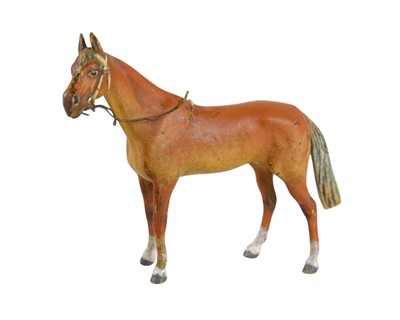 Lot 35 - An Austrian cold painted bronze figure of a racehorse.
