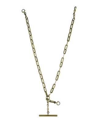 Lot 557 - A heavy, high-purity gold, double Albert watch chain, testing as 18k approx.