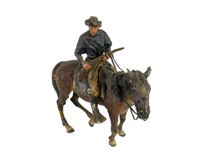 Lot 2 - A Franz Bergmann cold painted bronze figure of a cowboy.