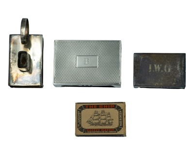 Lot 235 - A silver combination 'go-to-bed' match box holder.