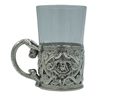 Lot 377 - An 830 Norwegian silver tea-glass holder by Karl Rudolf Staudenmann.