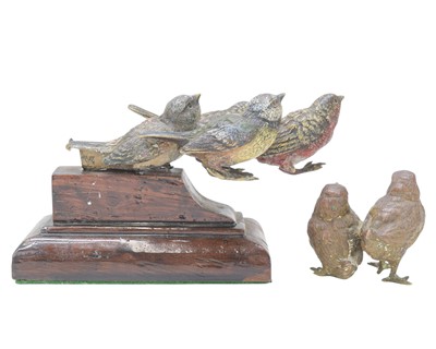 Lot 4 - An Austrian bronze group of two chicks.