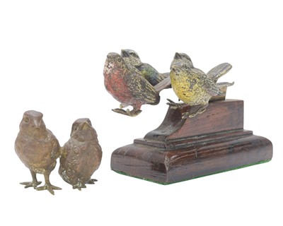 Lot 4 - An Austrian bronze group of two chicks.