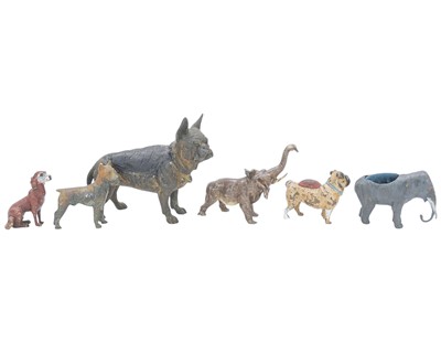 Lot 30 - A group of six cold painted animal figures.