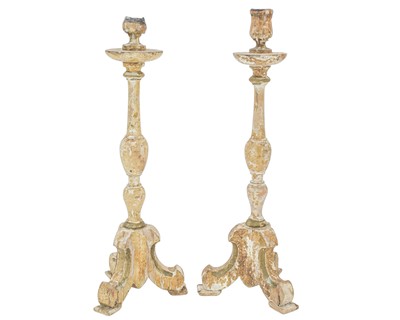 Lot 737 - A pair of continental candlesticks