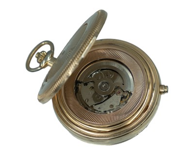 Lot 530 - ROTARY - A Heritage gold-plated full hunter pocket watch, with automatic movement.