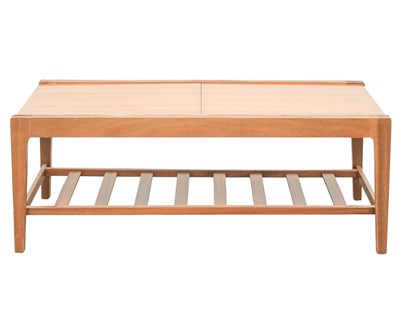 Lot 31 - A Remploy teak extending tiled top coffee table