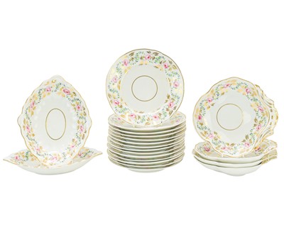 Lot 537 - An early 19th century Derby service with gilded rose motif borders.