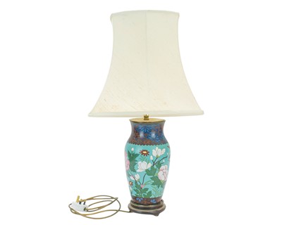 Lot 385 - A Japanese cloissone lamp base.