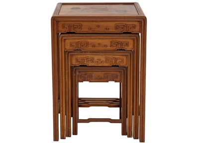 Lot 351 - A nest of four Chinese hardwood side tables.