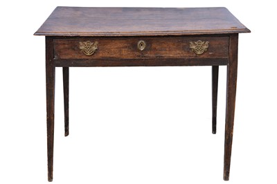 Lot 744 - A George III oak side table.