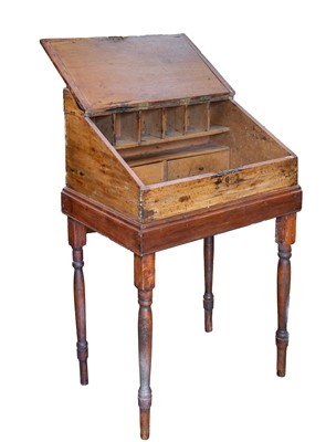 Lot 891 - A Victorian stained pine clerk's desk.