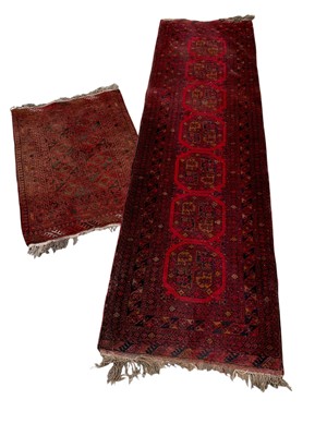 Lot 392 - Two Afghan wool rugs.