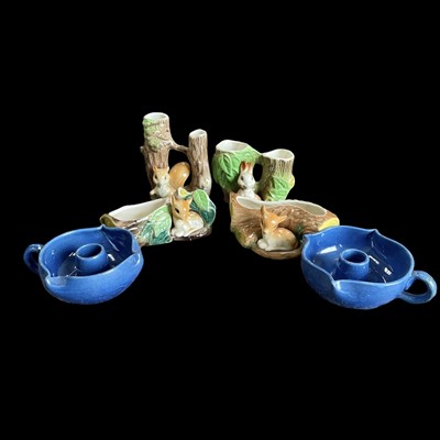 Lot 79 - Three Hornsey Pottery bud vases, a Withernsea...