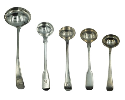 Lot 218 - A selection of George III and William IV silver condiment spoons.