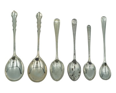 Lot 358 - A pair of silver teaspoons by Josiah Williams & Co.