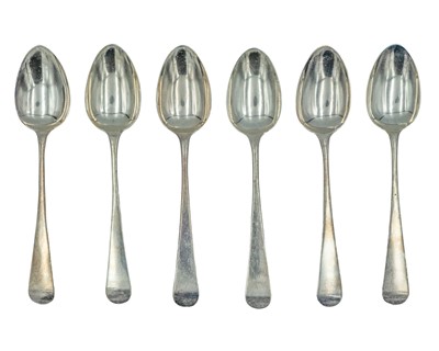 Lot 93 - A set of six nineteenth-century silver teaspoons.