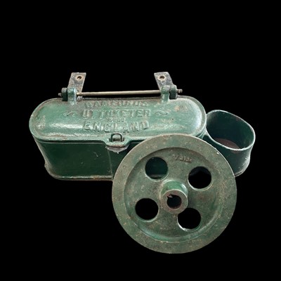 Lot 62 - A Bamford's cast iron toolbox and pulley,...