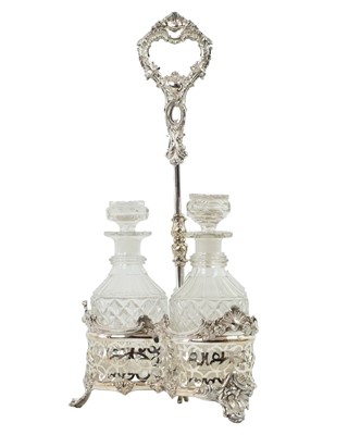 Lot 375 - A 20th-century silver-plated decanter holder.