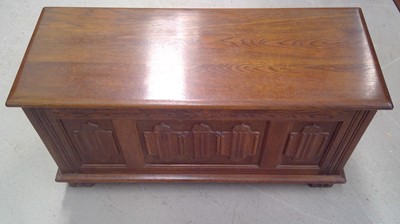 Lot 10 - An Oak Blanket Box / Coffer. 46cm tall, 95cm...