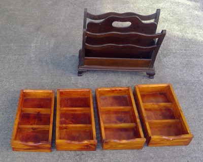 Lot 80 - A Vintage Magazine Rack and Four Cutlery Trays.