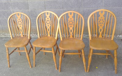 Lot 39 - Four Beech Wheelback Chairs.