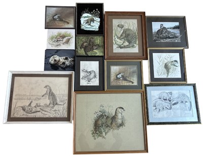 Lot 69 - Pictures relating to otters, originals and...