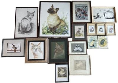 Lot 95 - A collection of cat studies, including a...