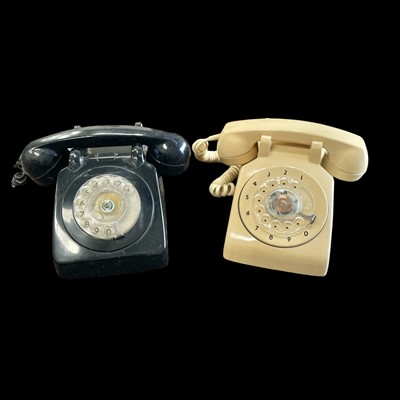 Lot 99 - Two vintage telephones, one cream C-type by...