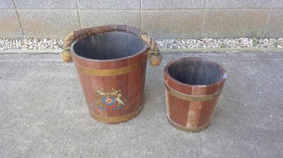 Lot 32 - Two Coopered Buckets. 31cm tall, 31cm in...