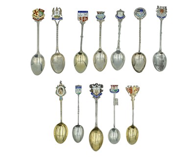 Lot 323 - A selection of silver souvenir spoons.