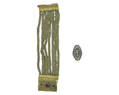 Lot 462 - An Austro-Hungarian 800 silver‑gilt multi‑chain bracelet.