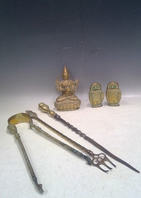 Lot 134 - A 15cm tall Tibetan Je Tsongkhapa Buddha, Two...