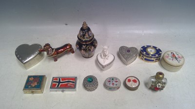 Lot 168 - Trinket Boxes and a Perfume Bottle.