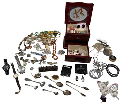 Lot 170 - Various costume jewellery, watches, plated...