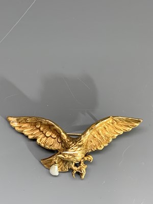 Lot 2344 - A very high purity French gold eagle brooch...