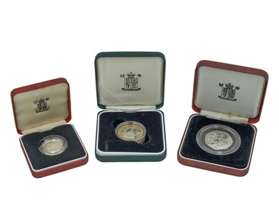 Lot 70 - GB - Three .925 silver proof special issue coins, in cases with certificates.