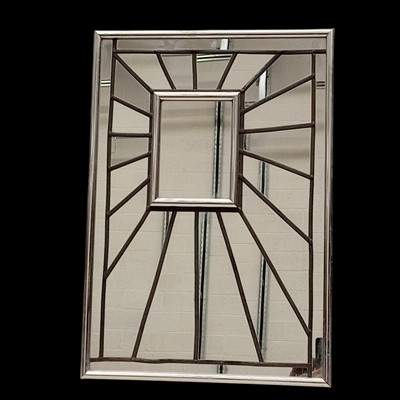 Lot 177 - An Art Deco-style leaded wall mirror. 43 x 61cm.