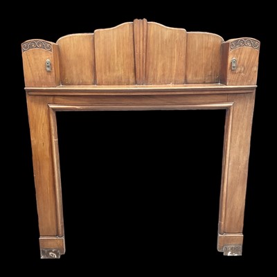 Lot 5 - An Art Deco Mahogany Fire Mantel. 153cm tall,...
