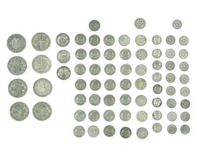 Lot 7 - GB - A selection of pre-1947, .500 silver, George V-VI coinage.